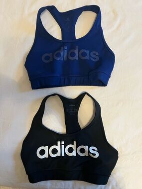 adidas Navy and Black Racerback Sports Bras Duo